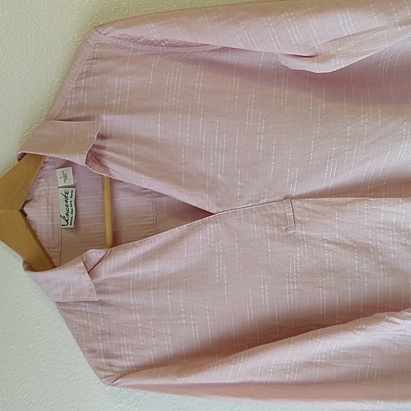 Vincente Milan New York Paris Textured Pullover Collared Cotton Pastel Shirt L - Picture 2 of 7